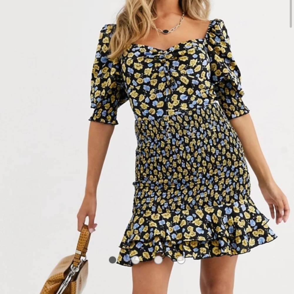 ASOS Sweetheart Neck Smocked Dress